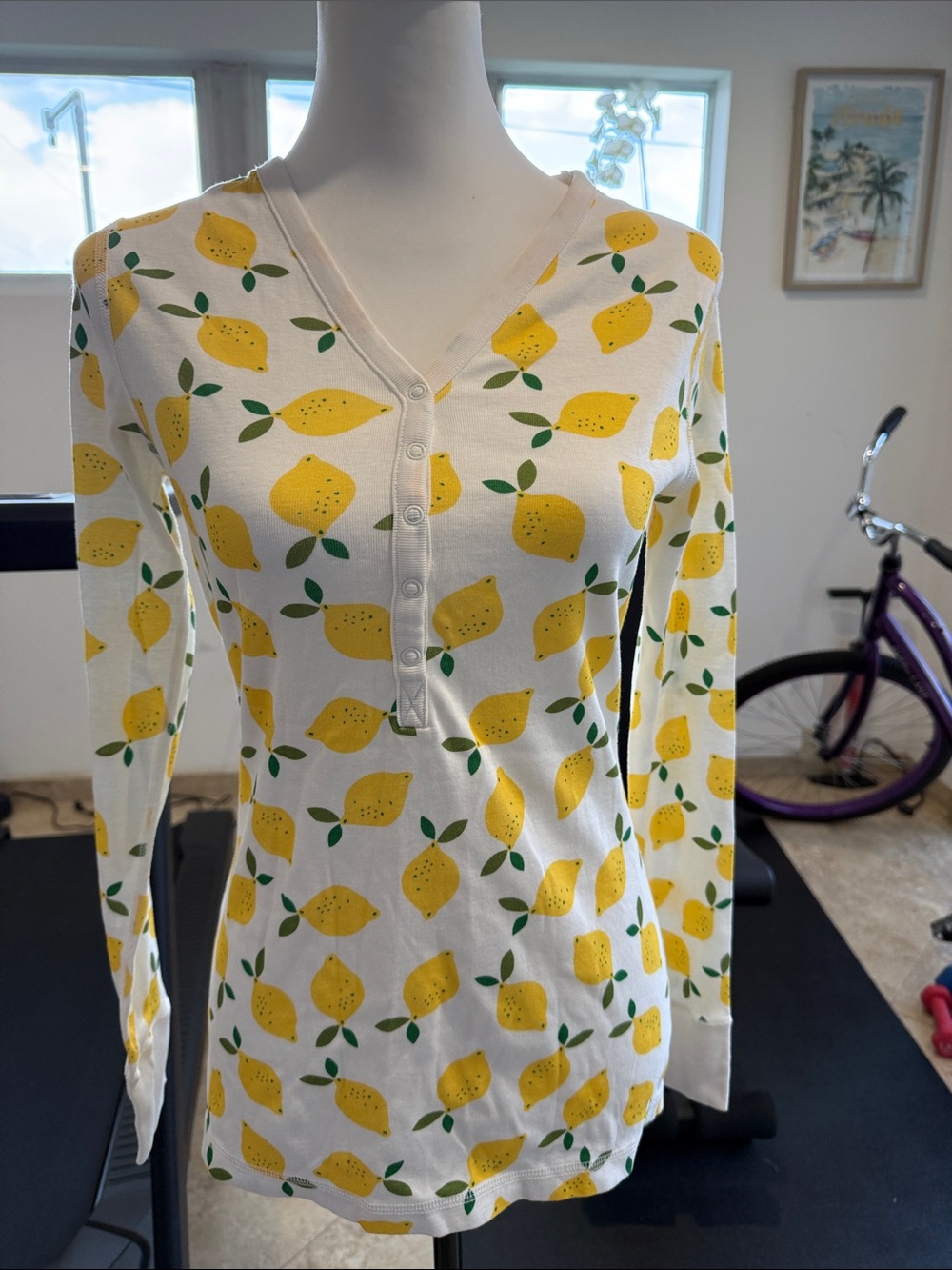 Hanna Andersson Womens Lemon Pajama Top Size Medium New with Tags